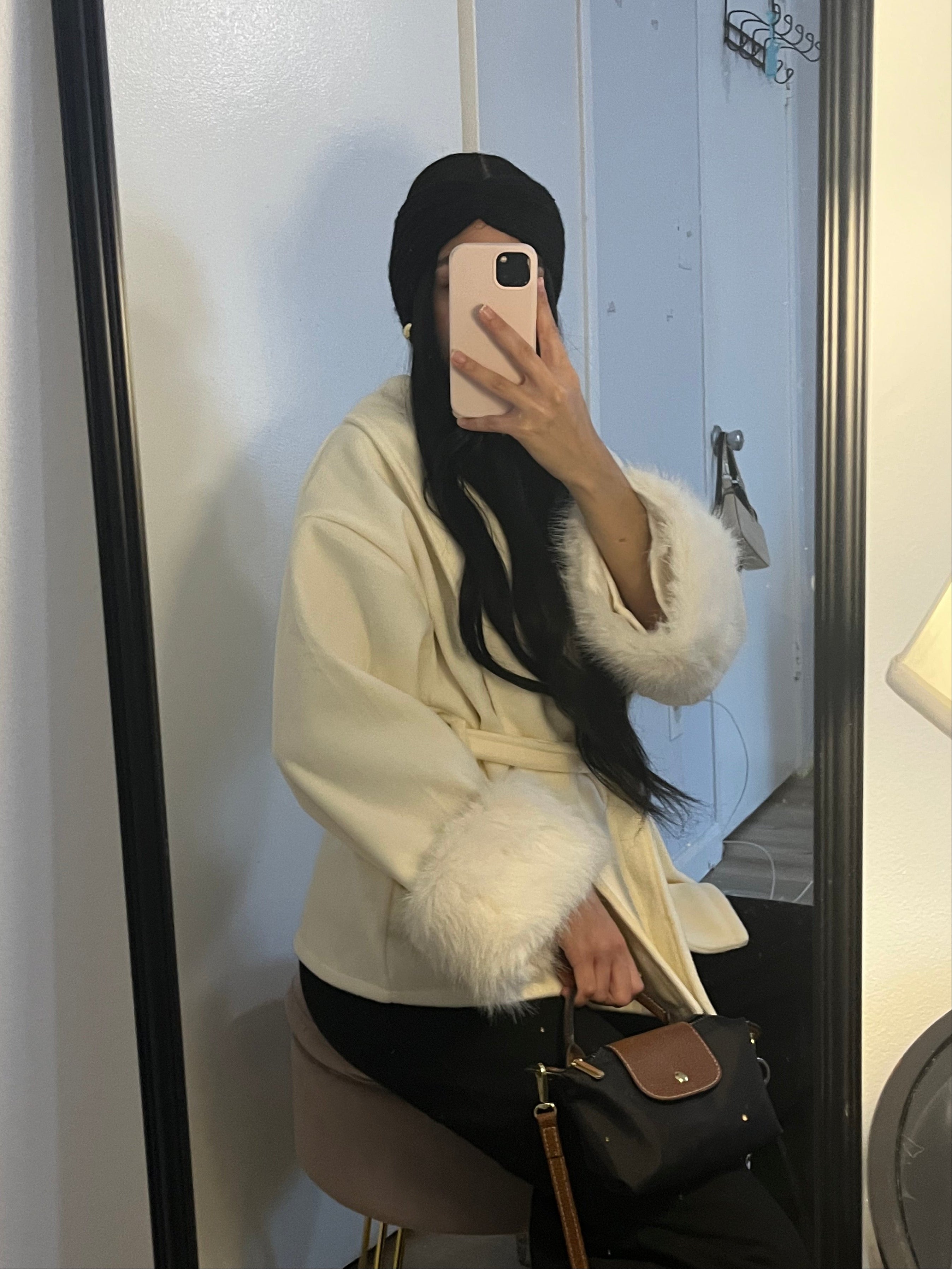 White Muse Wool Belted Coat