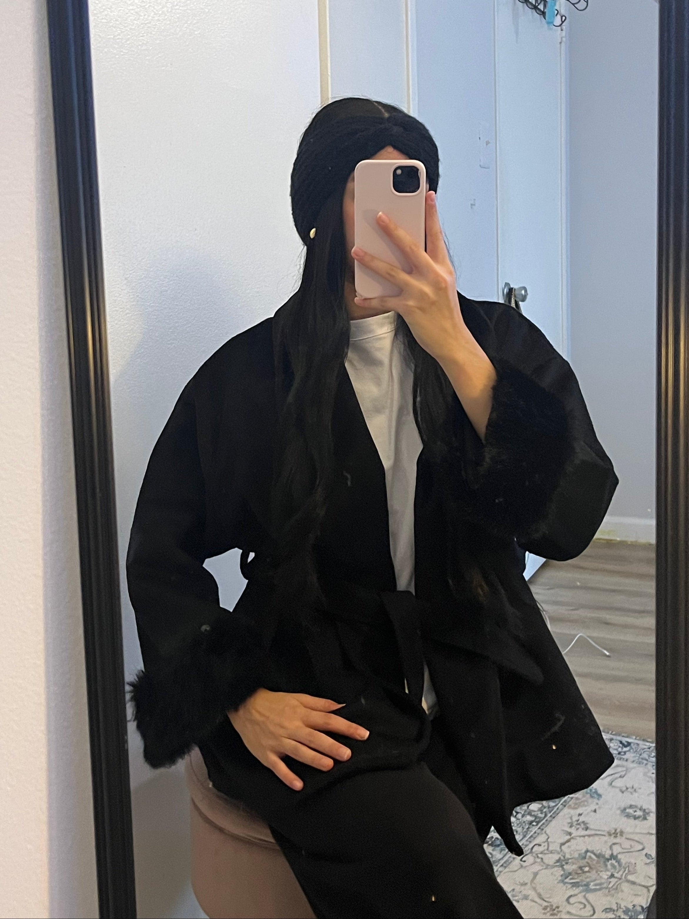 élégance belted fur coat