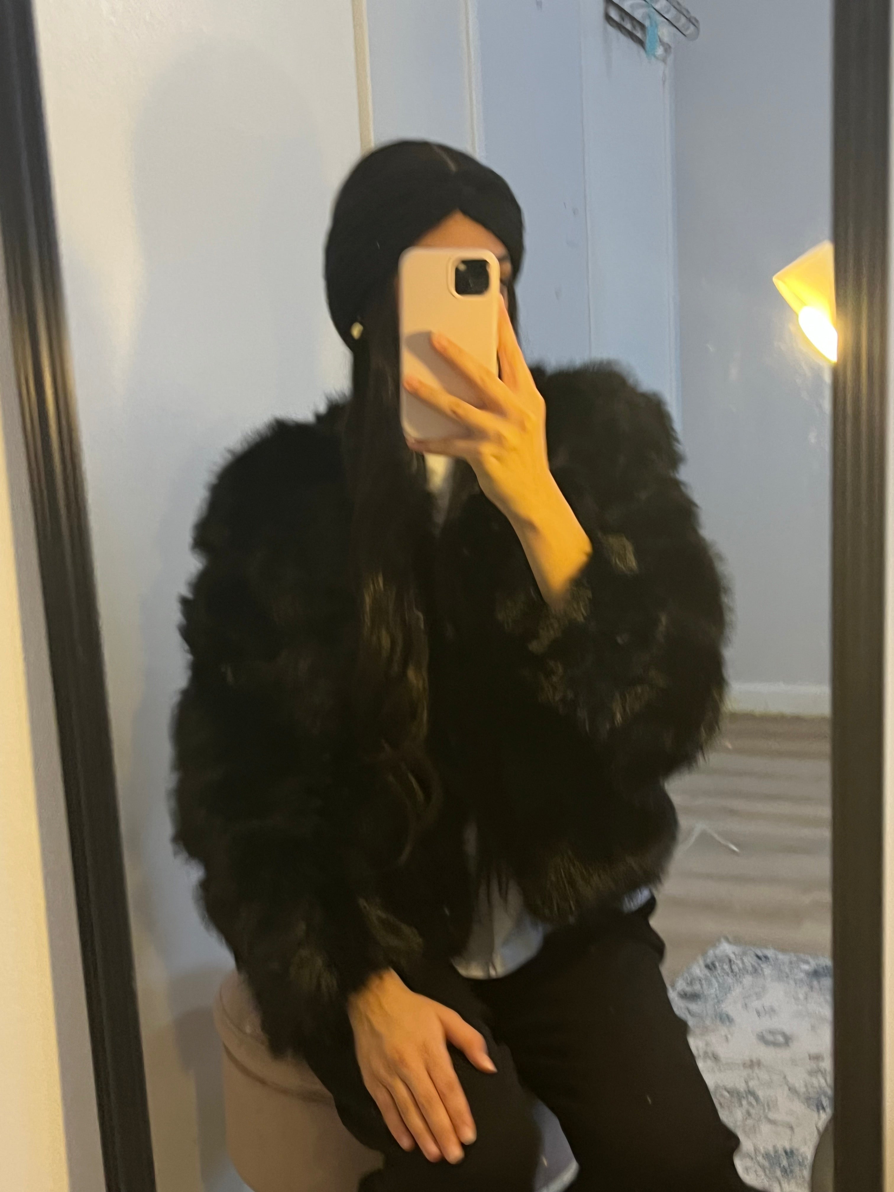 Midnight mocha fur coat